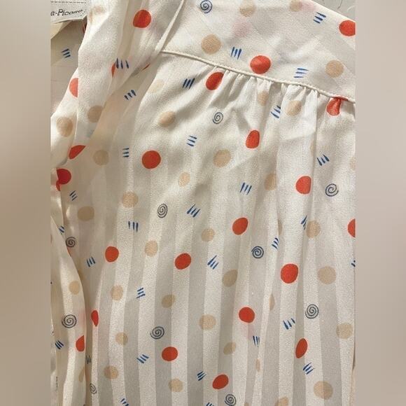 EVAN PICONE | Vintage Cream Polka Dot PussyBow Blouse Made in Japan | Size 14 - Picture 4 of 8